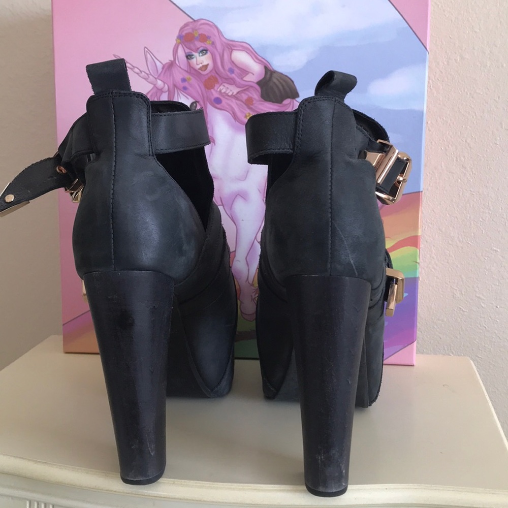 Platform leather booties - Picture 5 of 6
